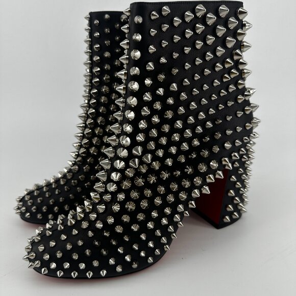 Louboutin Calfskin Louise Capet Spikes 85 Boots - Size 40 - Picture 4 of 7